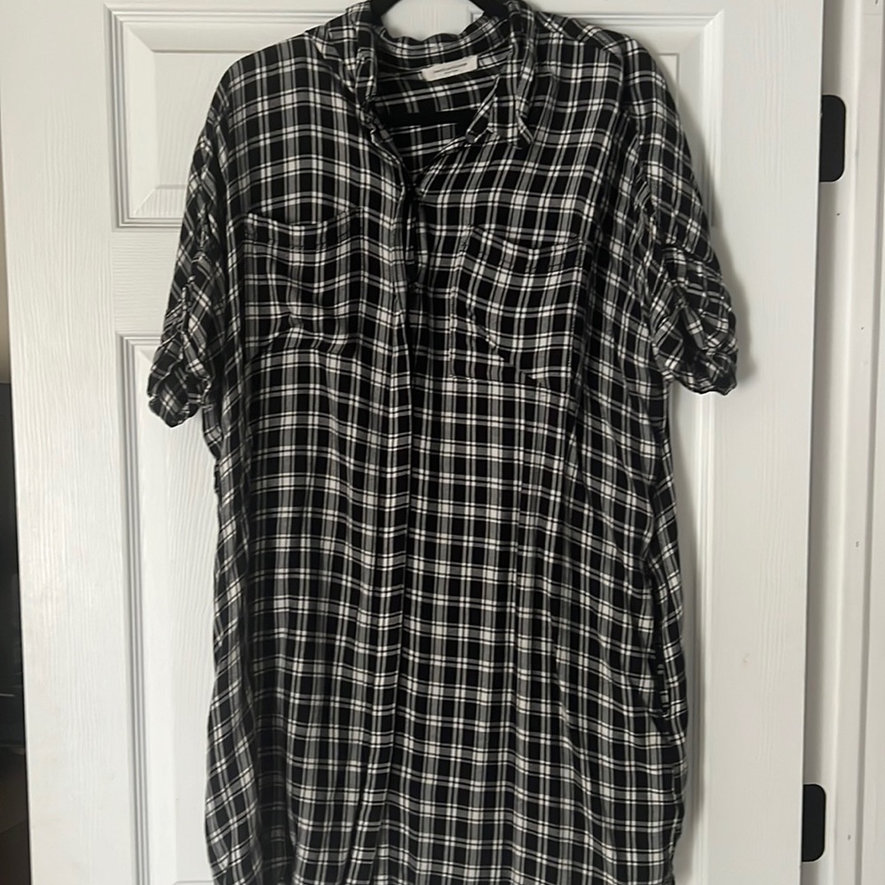 Flannel dress with pockets